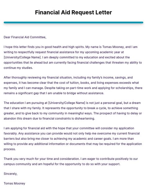 How to Write a Financial Assistance Letter: Examples Included .